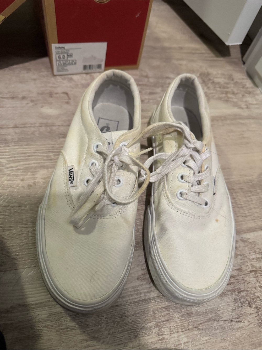 Vans Low-Top Canvas Sneakers in Off-White
